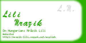 lili mrazik business card